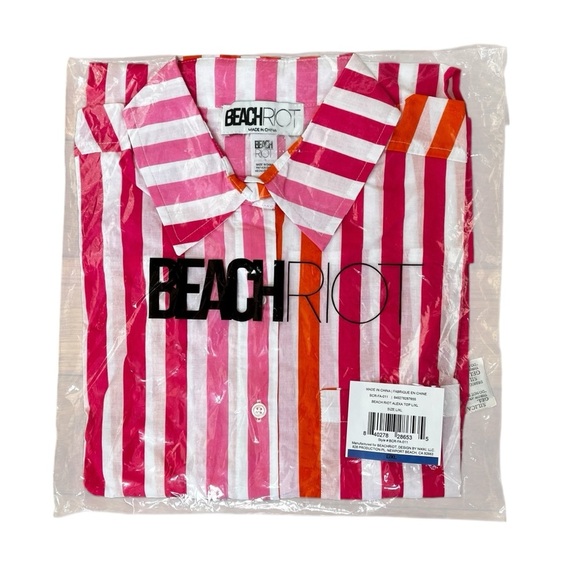 Beach Riot Alexa Top L/XL Striped Button Up NEW - Picture 2 of 6